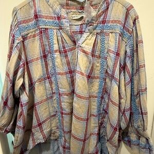 With the free Plaid Button-Up Blouse